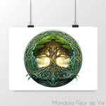 Poster Arbre de Vie Celtique - Mandala Fleur de vie