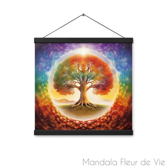 Poster Arbre de Vie Equilibre - Mandala Fleur de vie