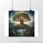 Poster Arbre de Vie Nature - Mandala Fleur de vie