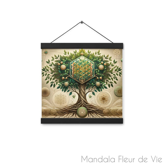 Poster Arbre de Vie & Fleur de vie - Mandala Fleur de vie