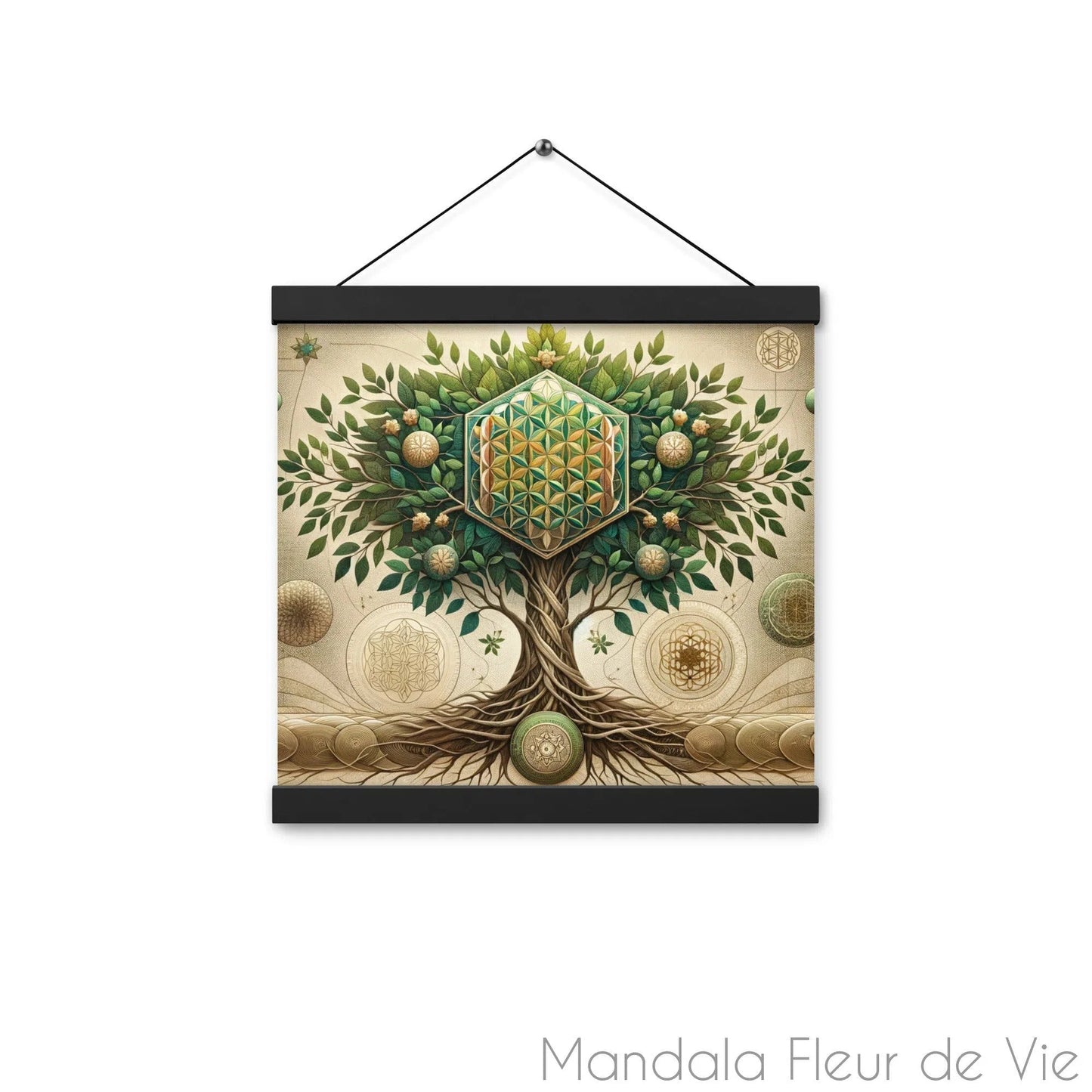 Poster Arbre de Vie & Fleur de vie - Mandala Fleur de vie