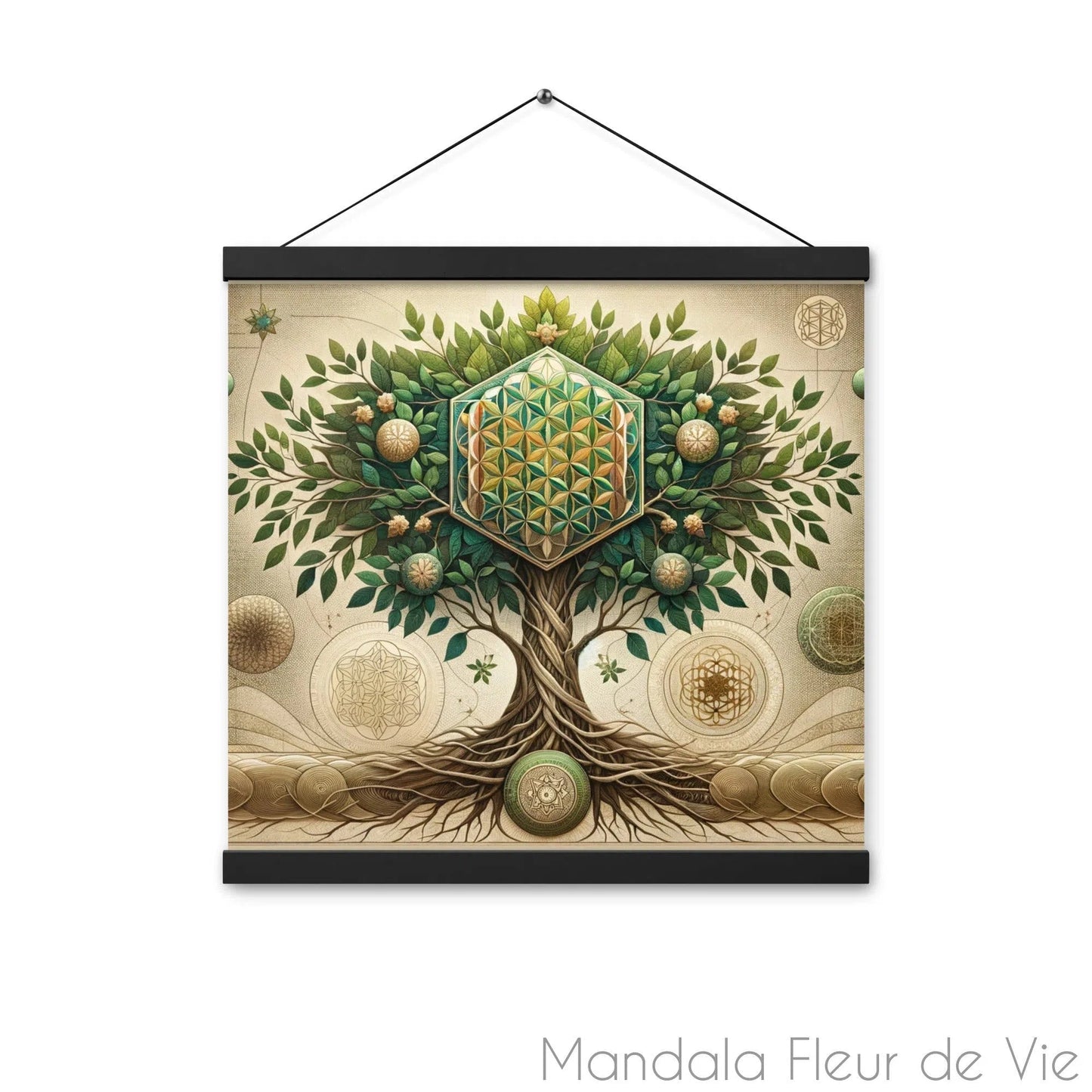 Poster Arbre de Vie & Fleur de vie - Mandala Fleur de vie