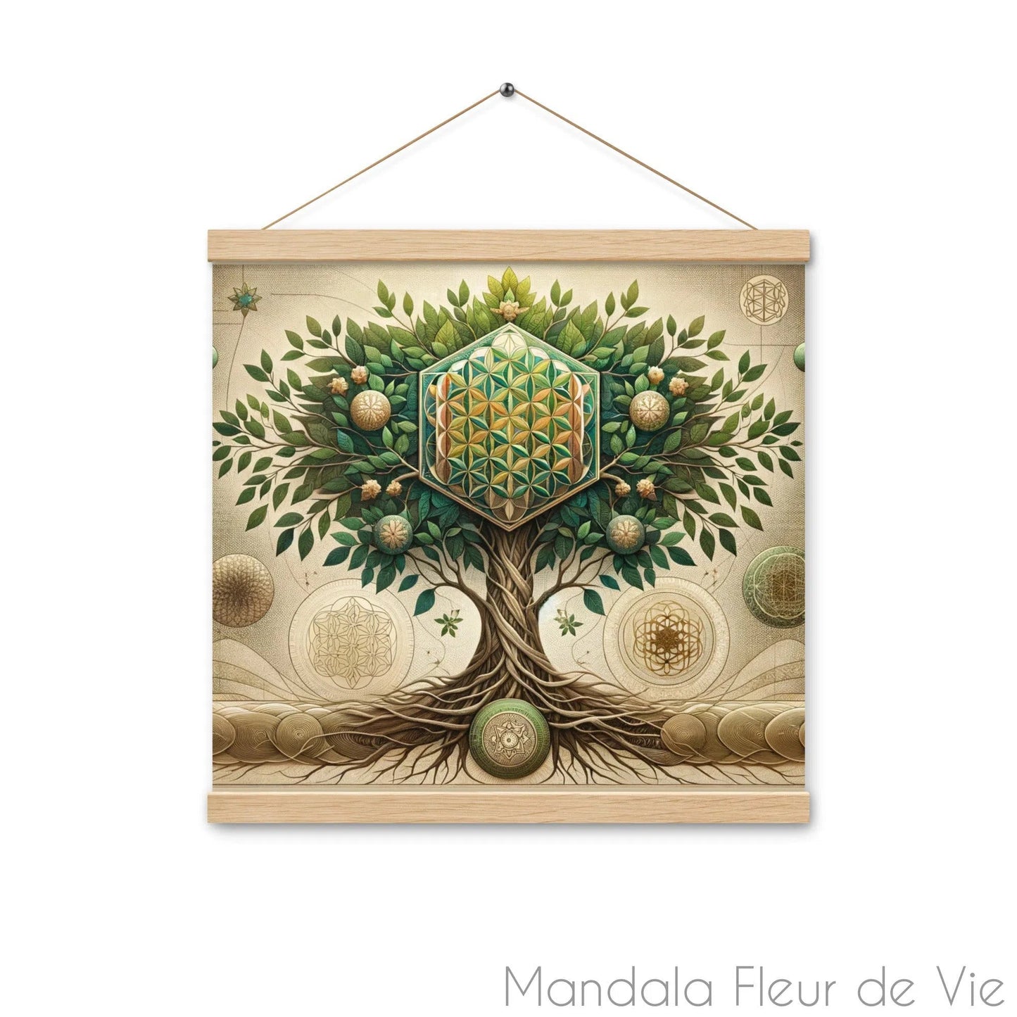 Poster Arbre de Vie & Fleur de vie - Mandala Fleur de vie