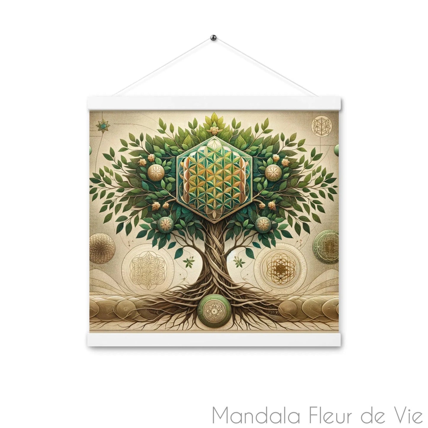 Poster Arbre de Vie & Fleur de vie - Mandala Fleur de vie