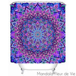 Rideau de Douche <br> Bleu Violet imprimé Mandala