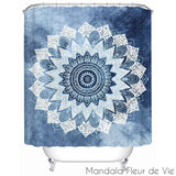 Rideau de douche <br> Bleu imprimé Mandala