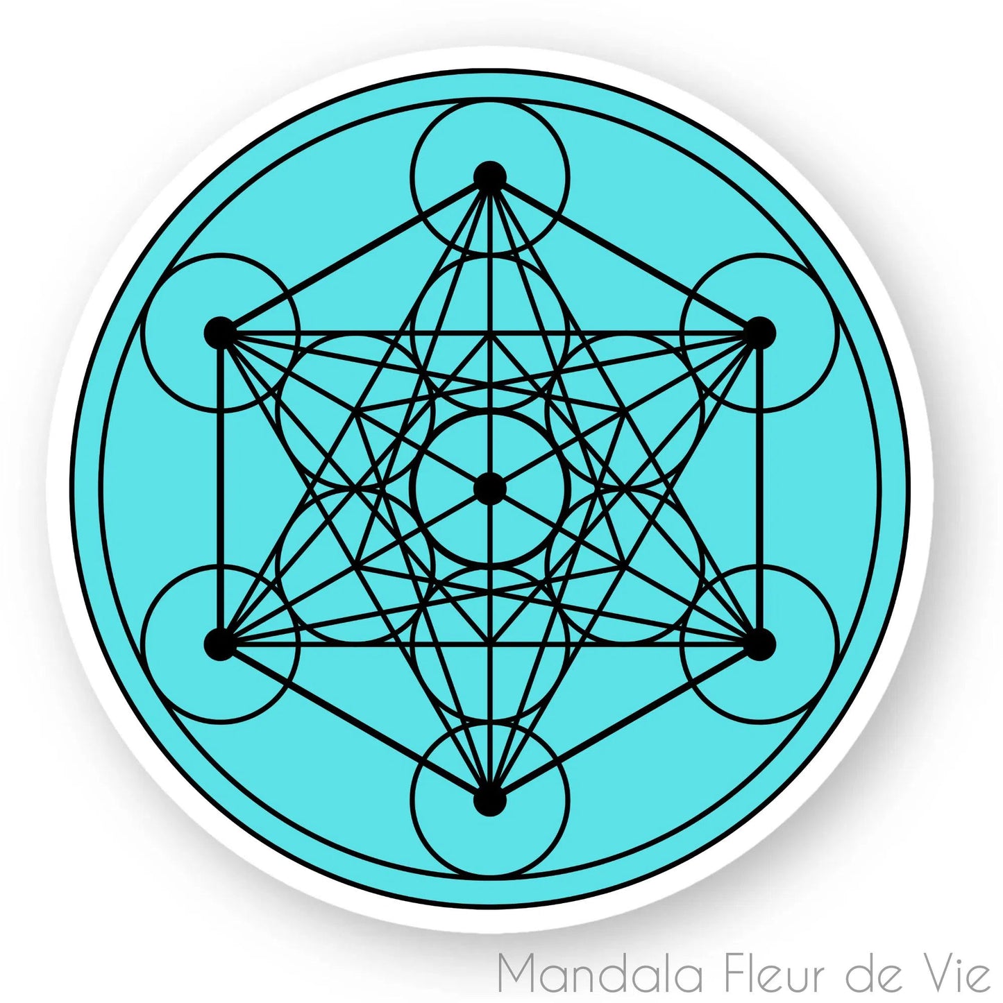 Sticker Cube de Metatron Turquoise