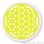 Stickers Fleur de Vie Jaune Soleil