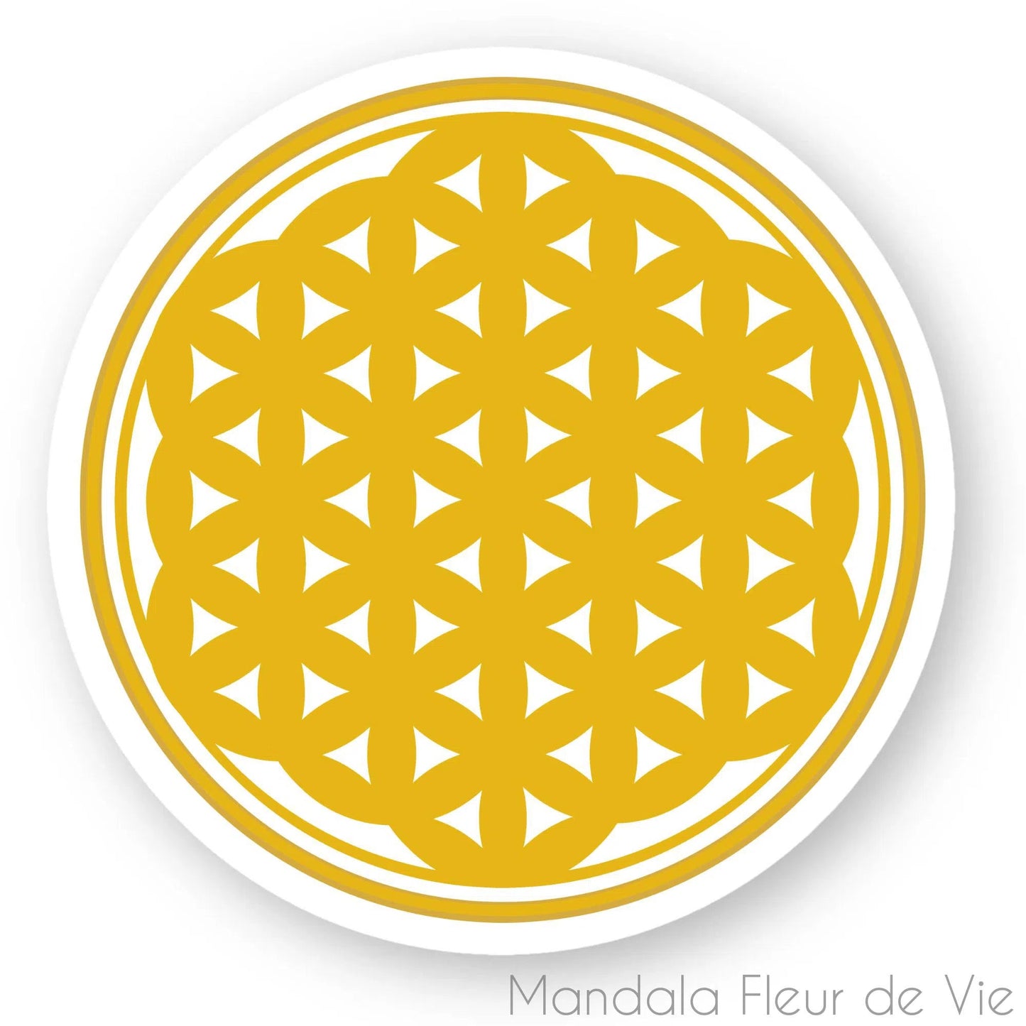 Stickers Fleur de vie Jaune Doré