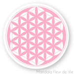Stickers Fleur de vie Rose & Blanc