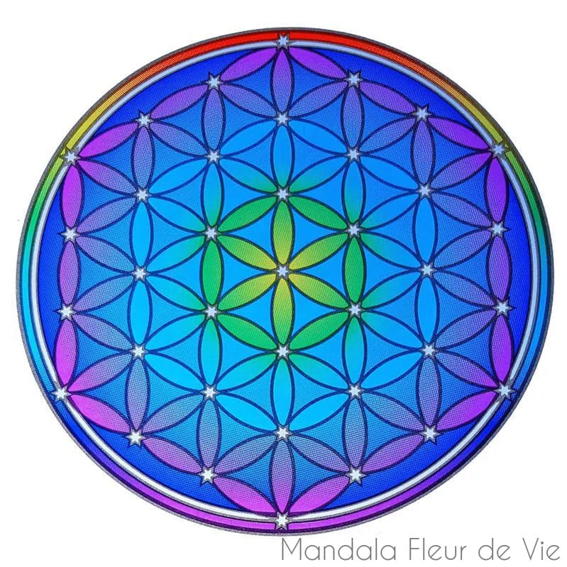 Stickers Mandala Fleur de vie Bleu