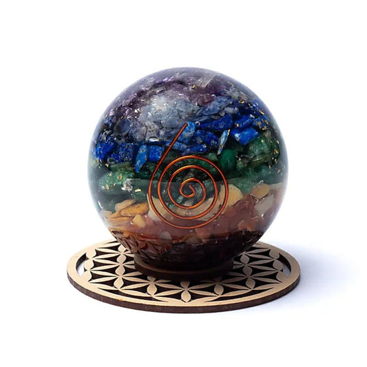 Support de Sphère Fleur de Vie bois