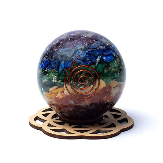 support de sphère graine de vie bois