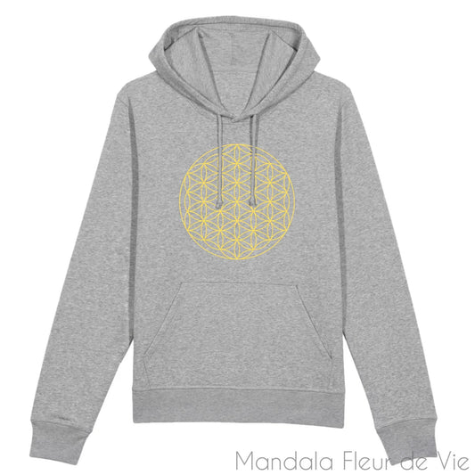 Sweat Made in France Fleur de Vie Jaune - Mandala Fleur de vie