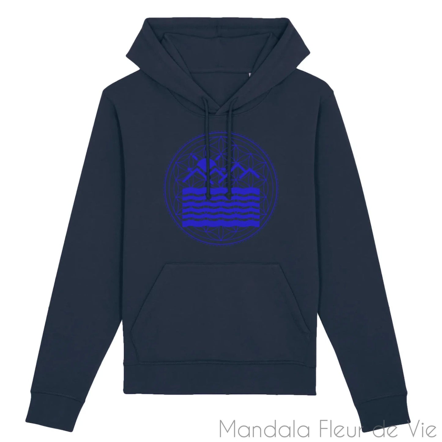 Sweat Mandala Fleur de Vie Océan Bleu Azur