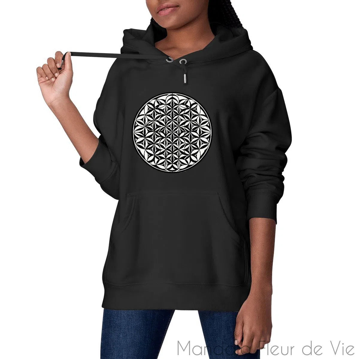 Sweat Shirt Fleur de Vie Monochrome - Mandala Fleur de vie