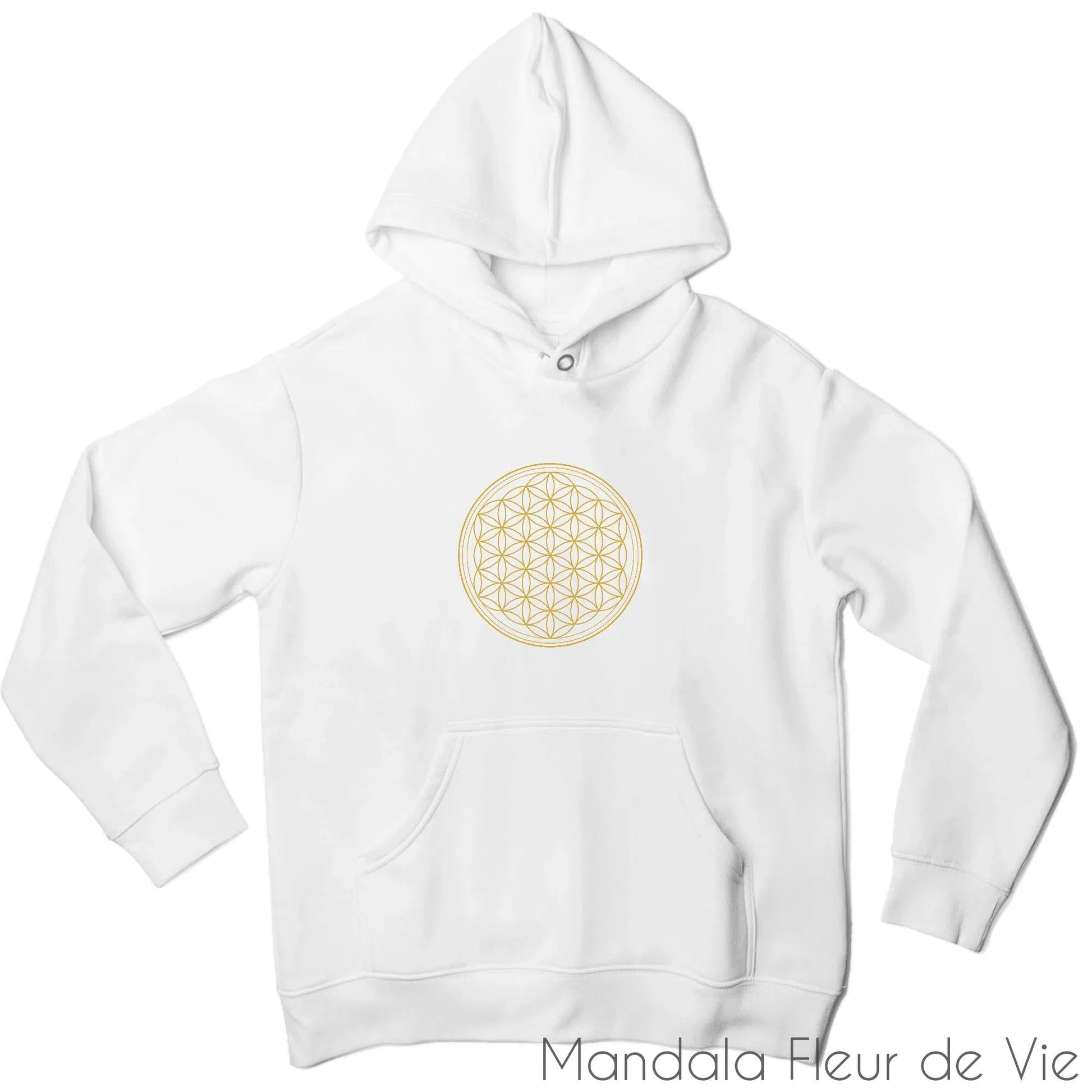 Sweat à Capuche Fleur de Vie Or Mandala Fleur de vie