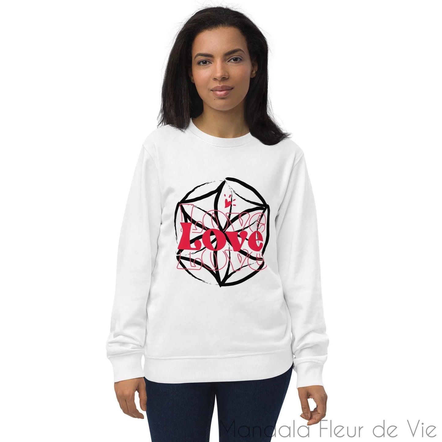 Sweat écologique unisexe - Love - Mandala Fleur de vie