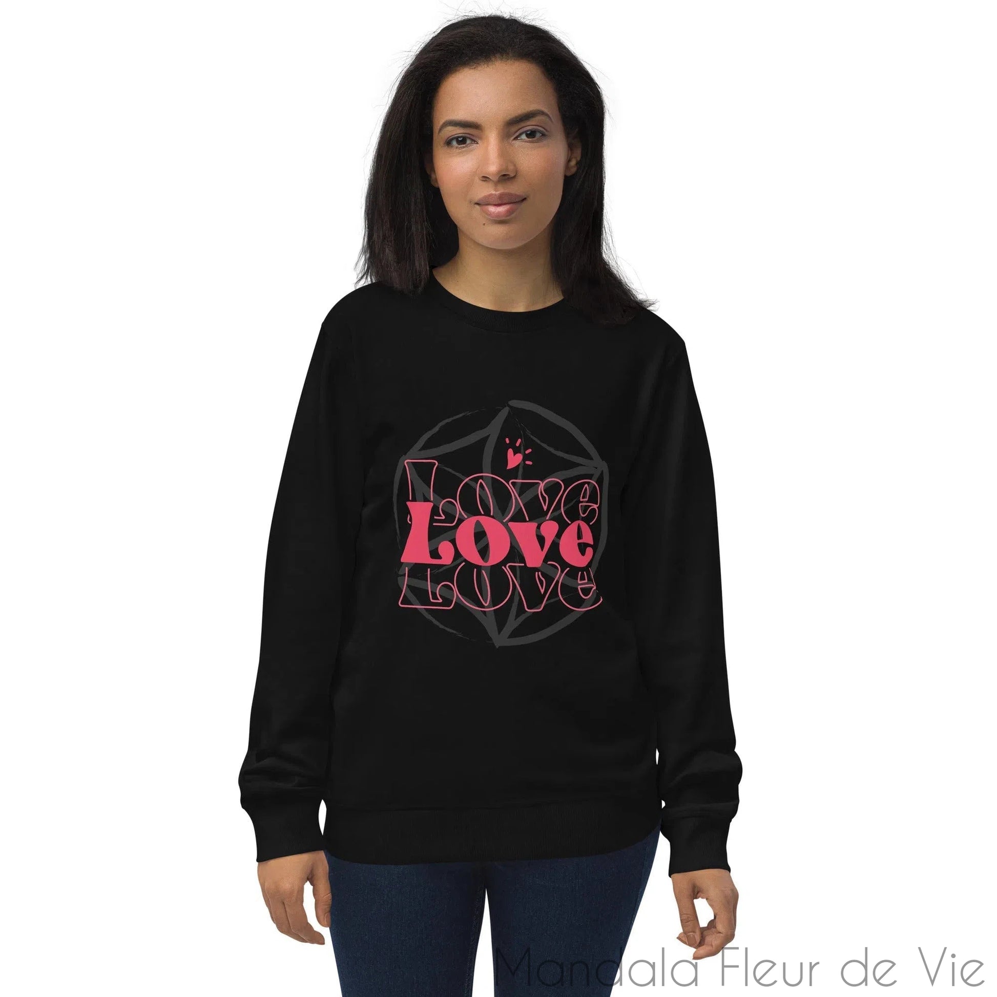 Sweat écologique unisexe - Love - Mandala Fleur de vie