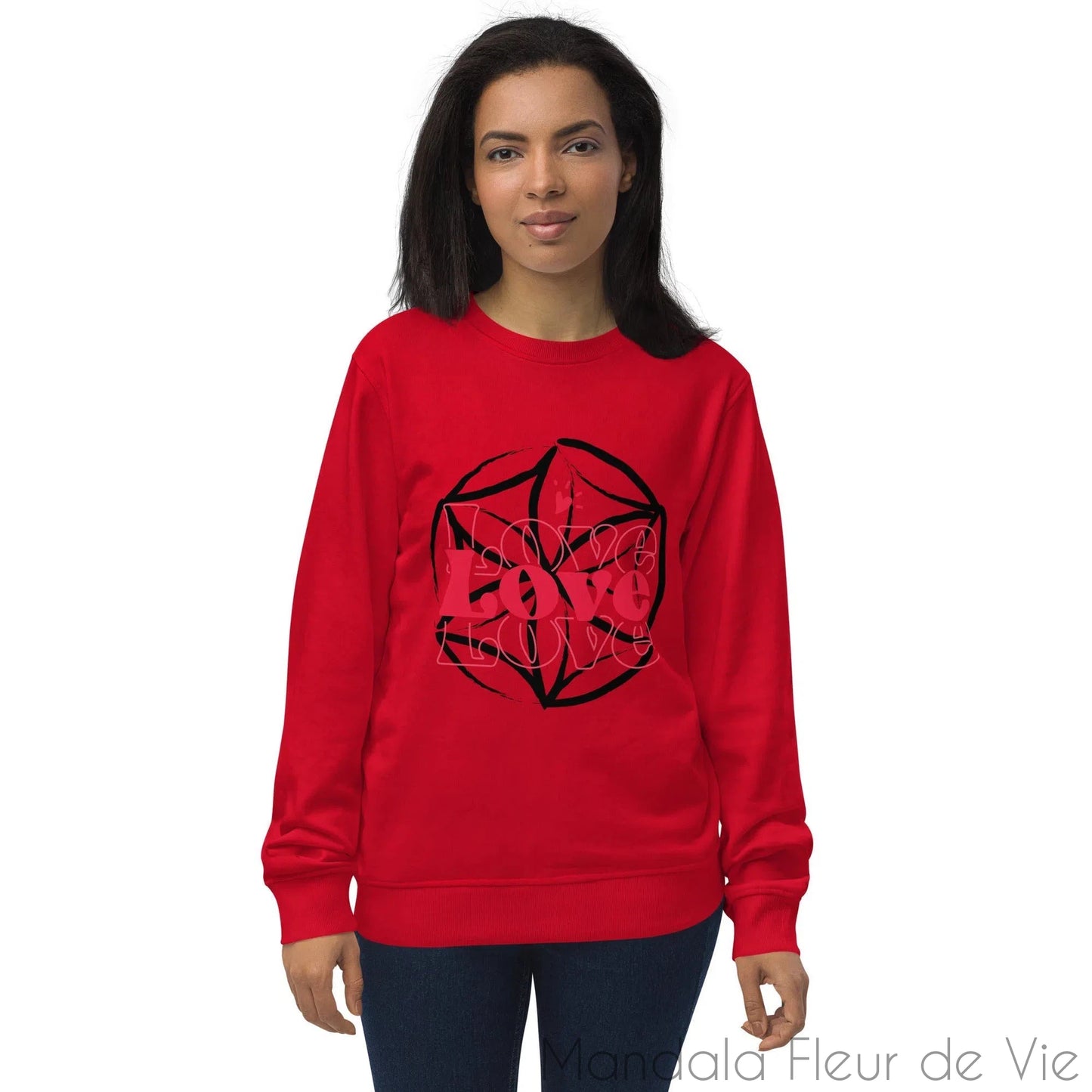 Sweat écologique unisexe - Love - Mandala Fleur de vie