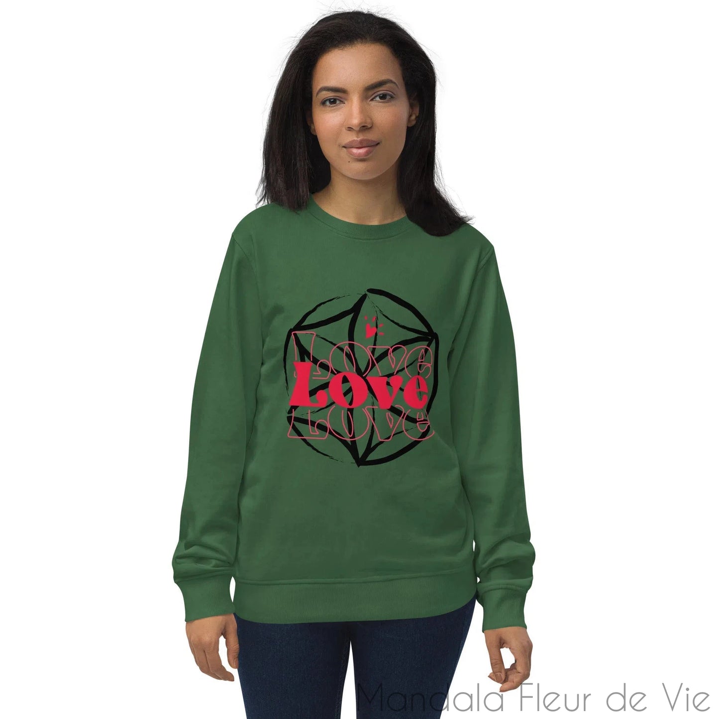 Sweat écologique unisexe - Love - Mandala Fleur de vie