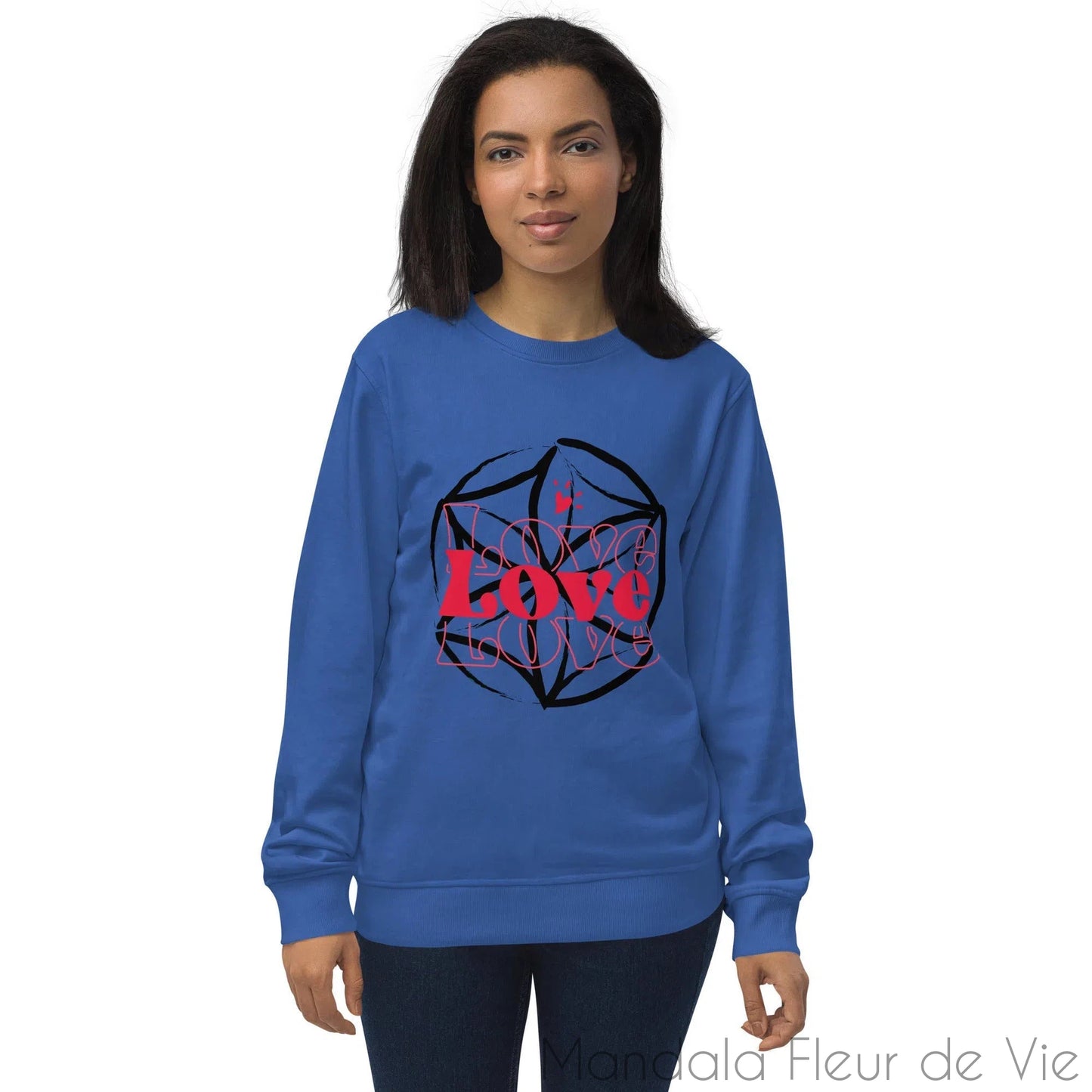 Sweat écologique unisexe - Love - Mandala Fleur de vie