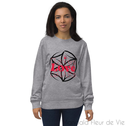 Sweat écologique unisexe - Love - Mandala Fleur de vie