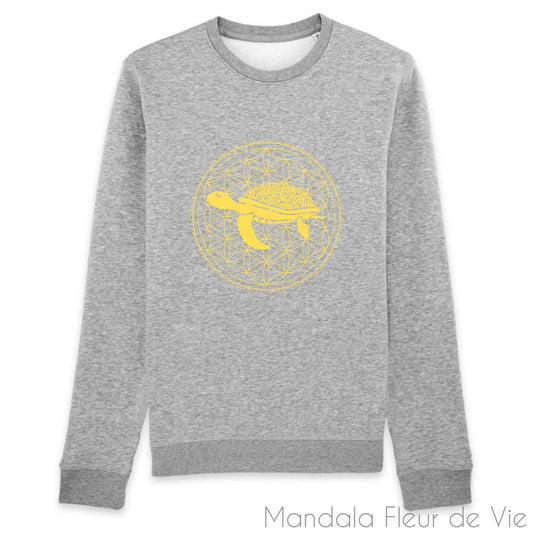 Sweat en Coton Bio Mandala Fleur de Vie Tortue