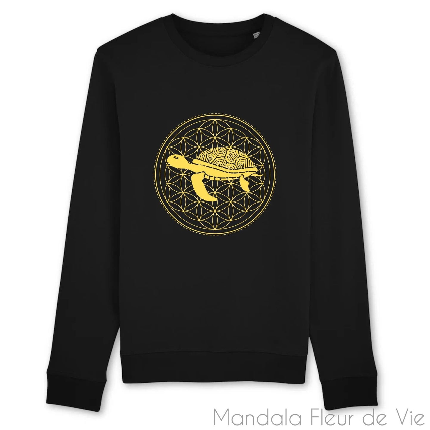 Sweat en Coton Bio Mandala Fleur de Vie Tortue