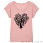 T-Shirt Femme Arbre de Vie Cœur - Mandala Fleur de vie