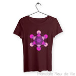 T Shirt Femme Cube de Métatron nuances de Roses