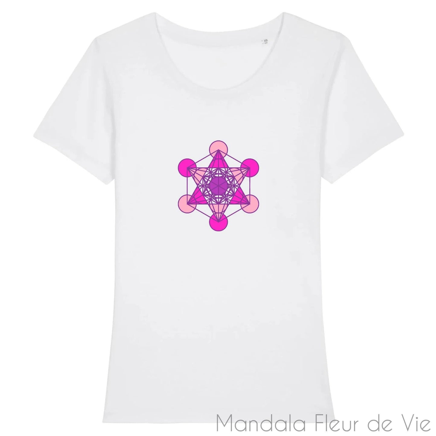 T Shirt Femme Cube de Métatron "nuances de Roses"