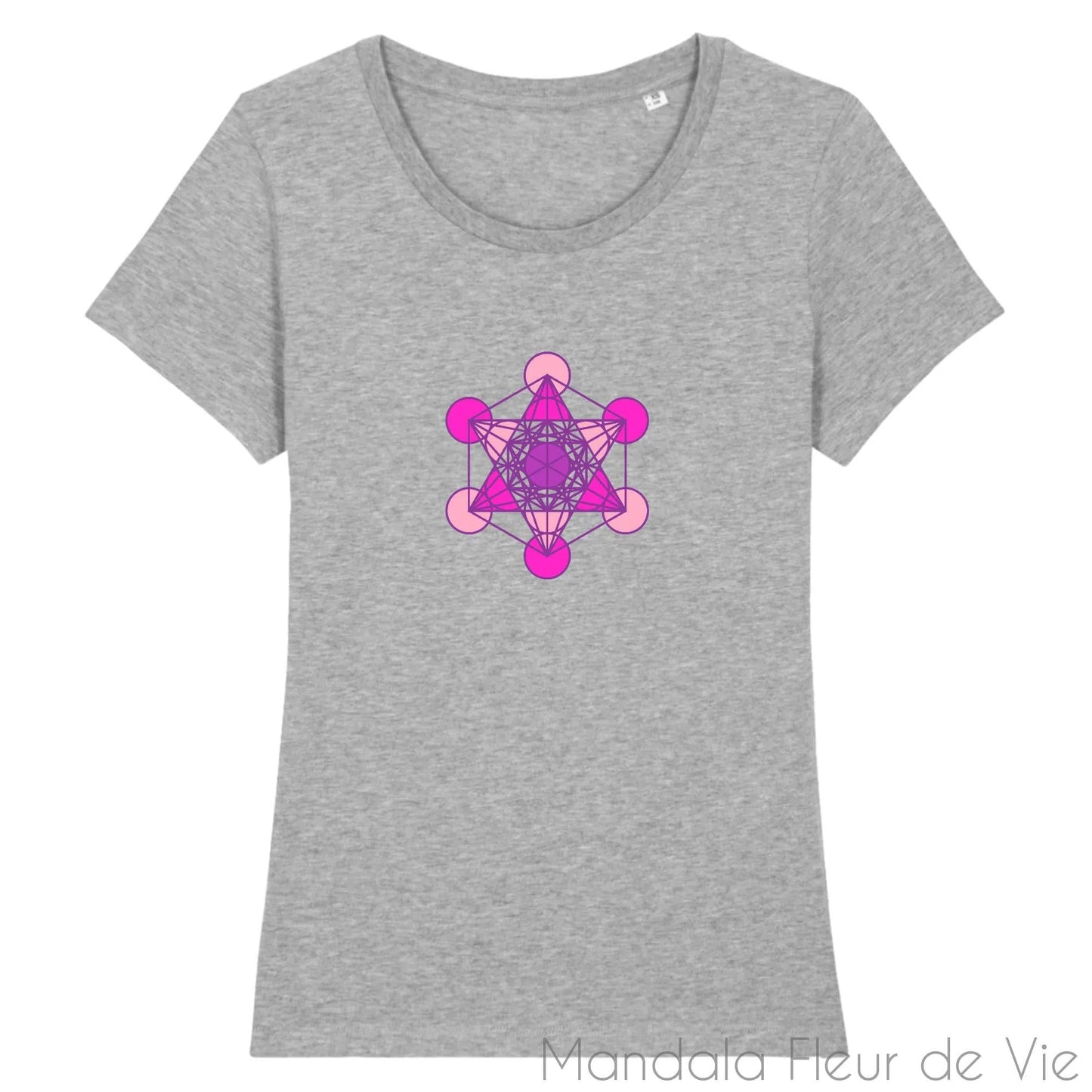 T Shirt Femme Cube de Métatron "nuances de Roses"