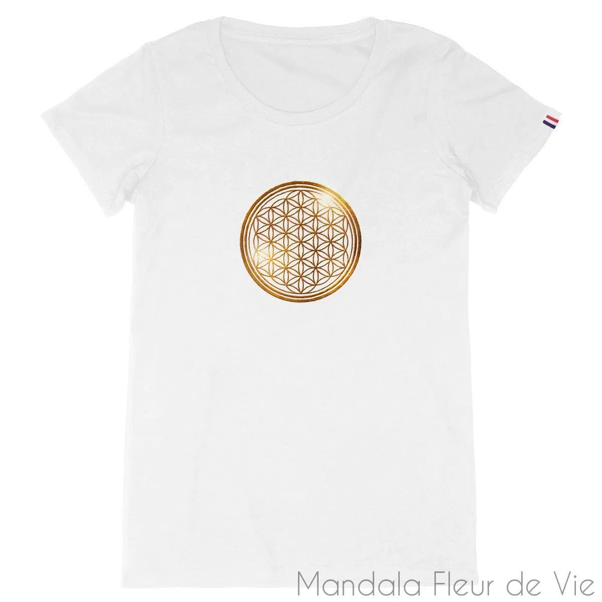 T Shirt Femme Fleur de Vie Or - Mandala Fleur de vie