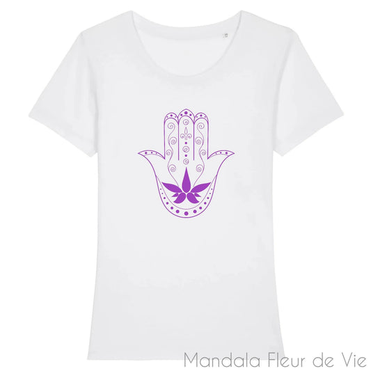 T Shirt Femme Main de Fatma Mandala - Mandala Fleur de vie