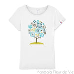 T-Shirt Femme Mandala Arbre de Vie, 100% Made in France