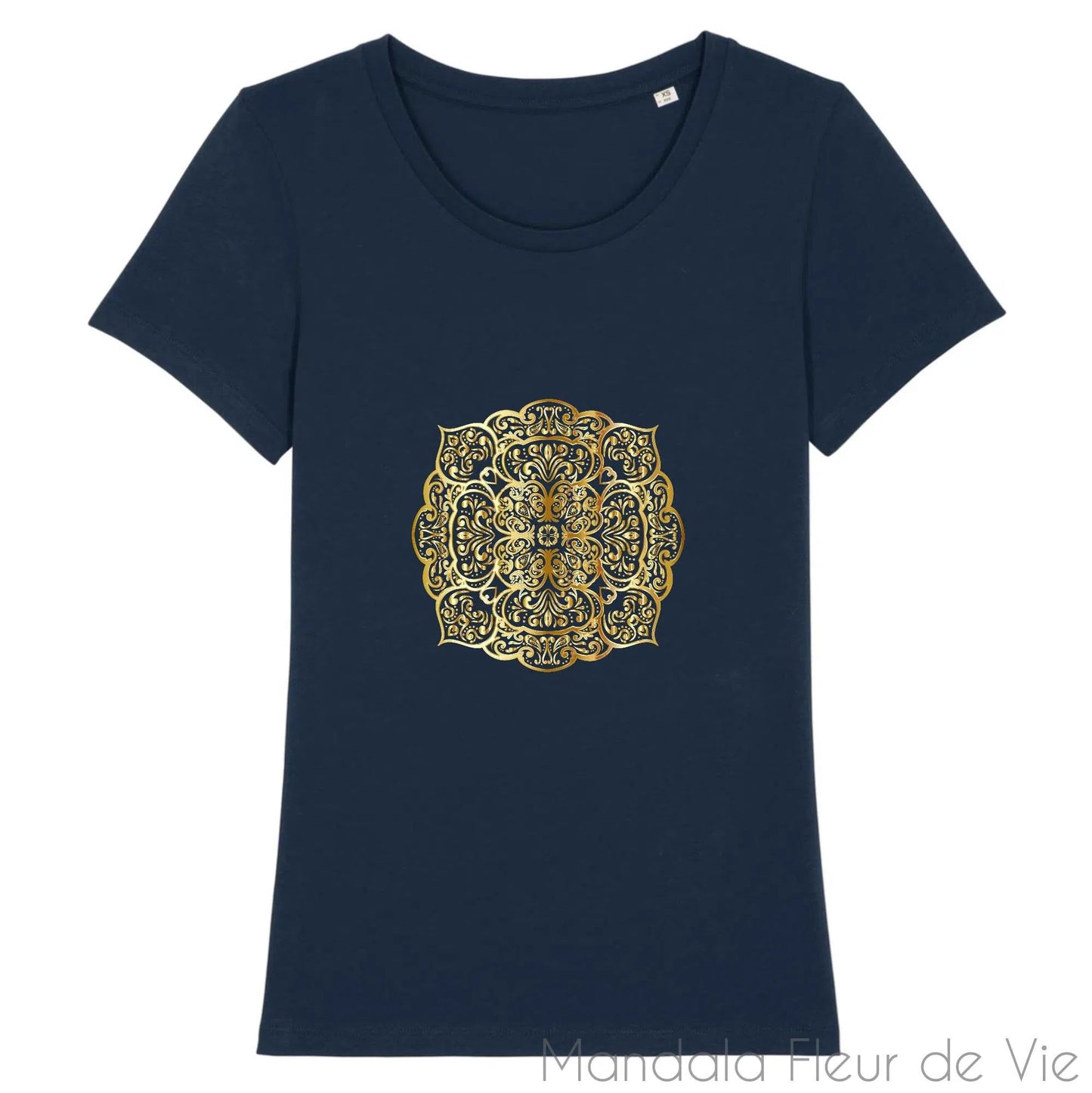 T Shirt Femme Mandala Fleur Or