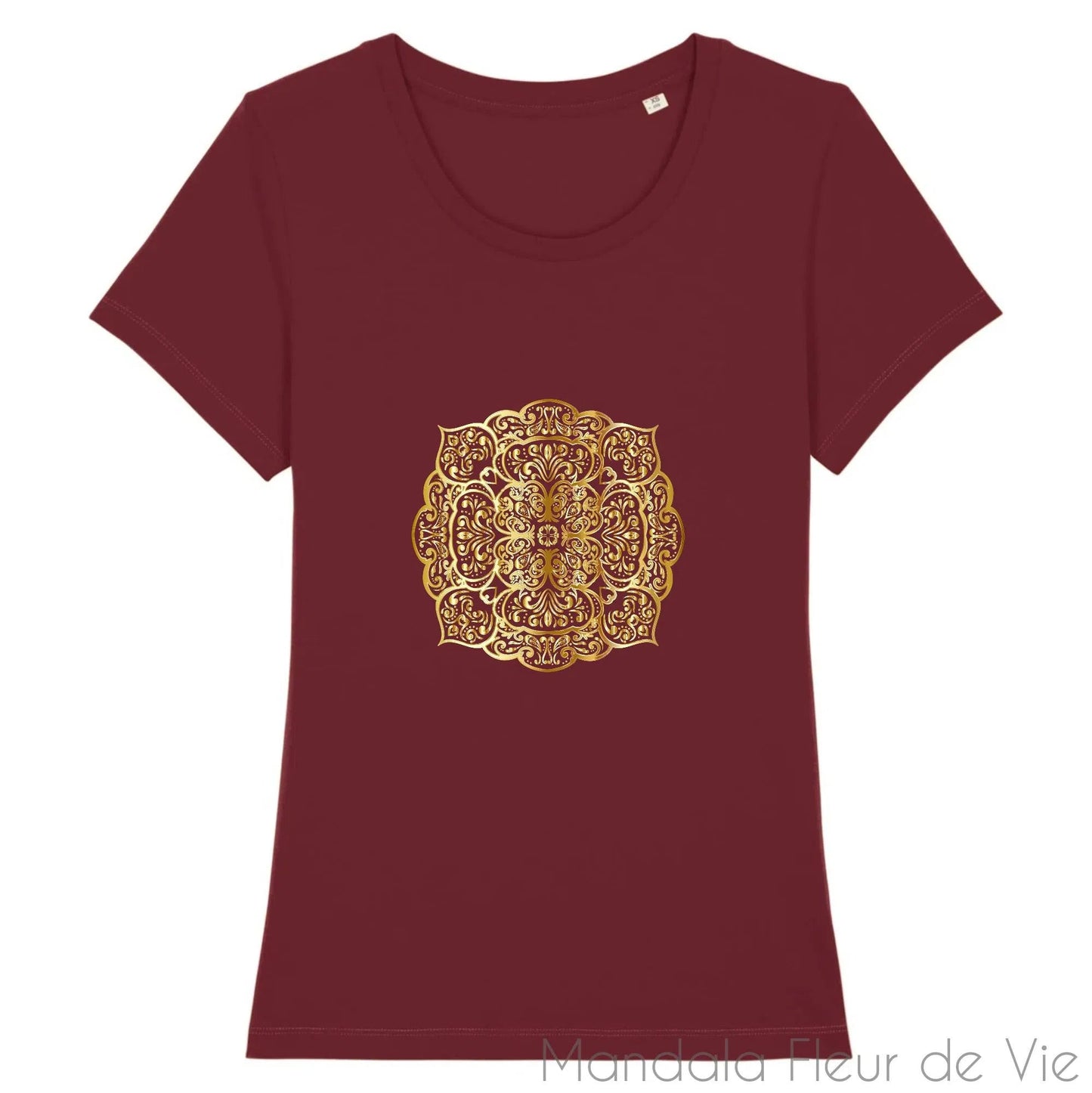 T Shirt Femme Mandala Fleur Or