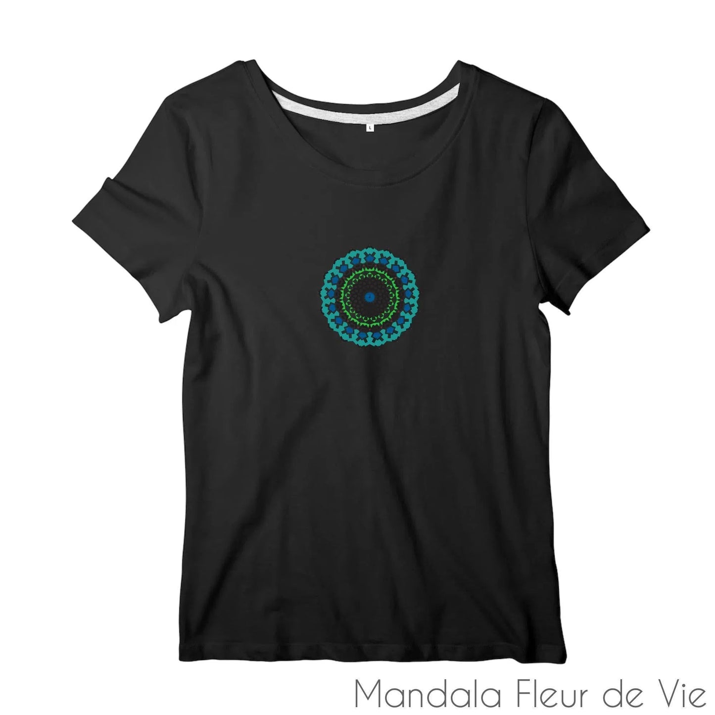 T-Shirt Femme Mandala Fleur de Lotus Mandala Fleur de vie