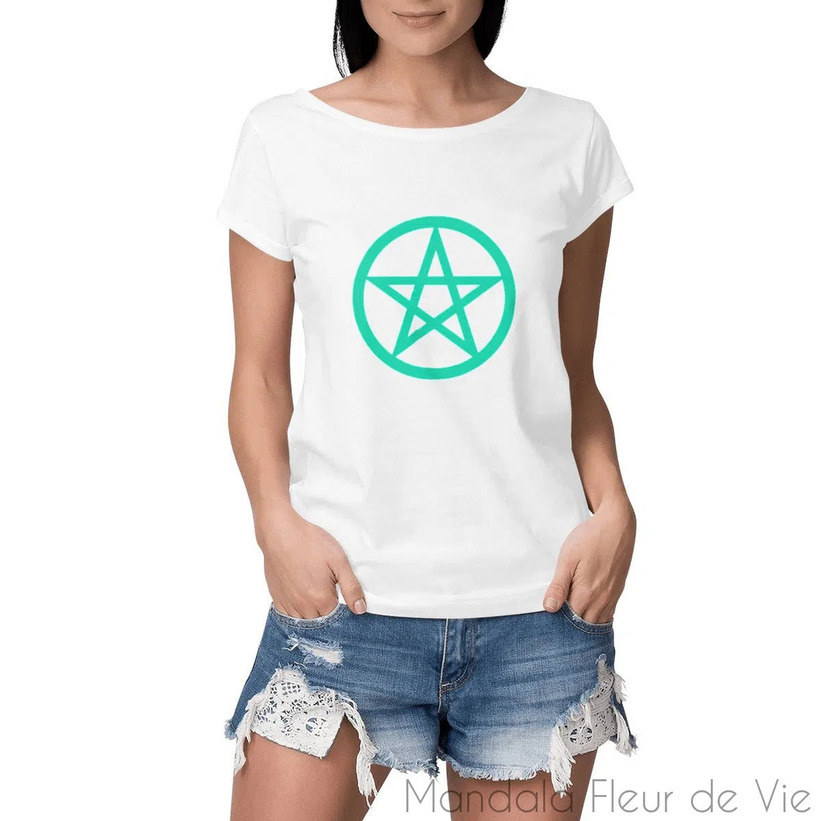 T-Shirt Femme Pentacle - Mandala Fleur de vie