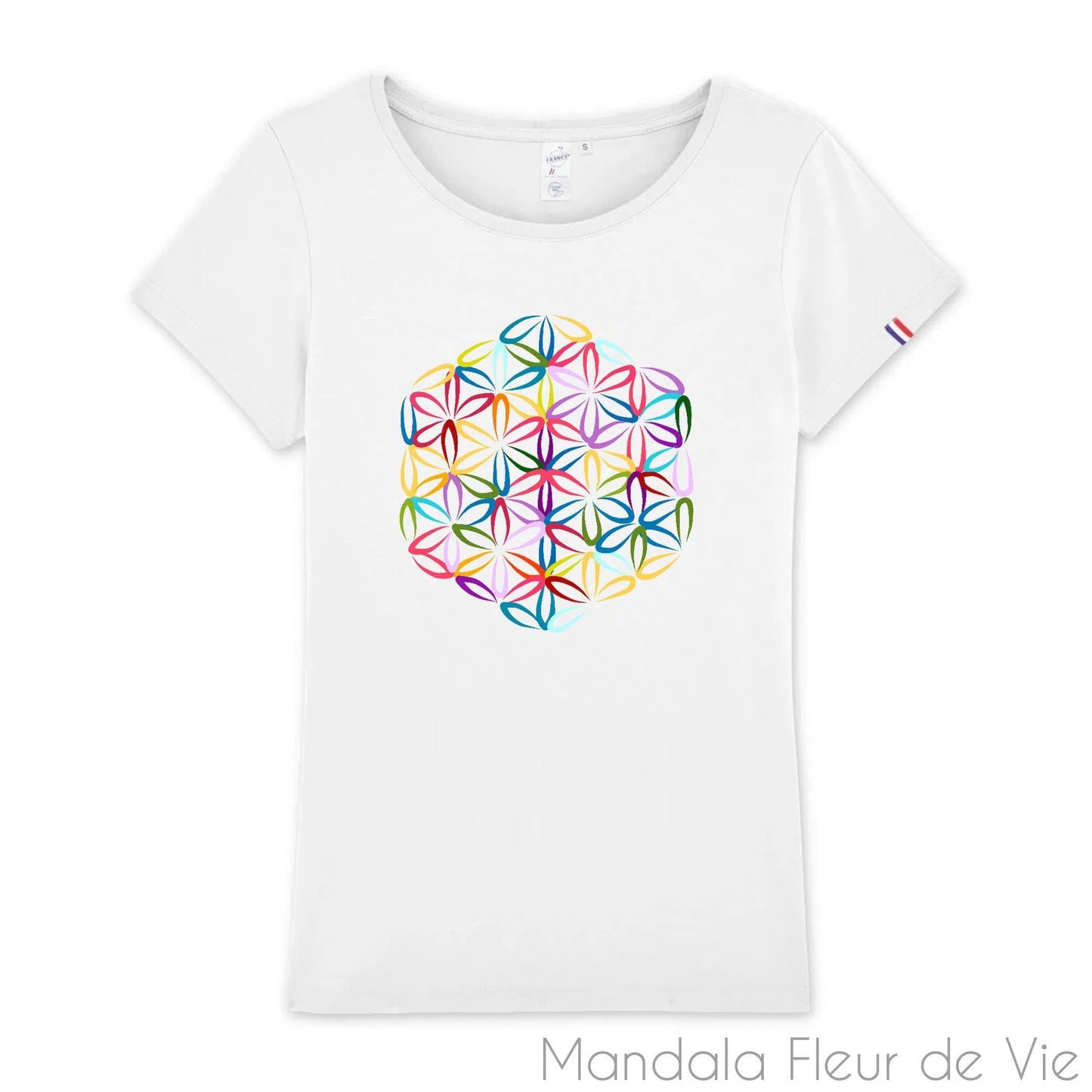 T Shirt Fleur de Vie Couleur "Harmonie" made in France