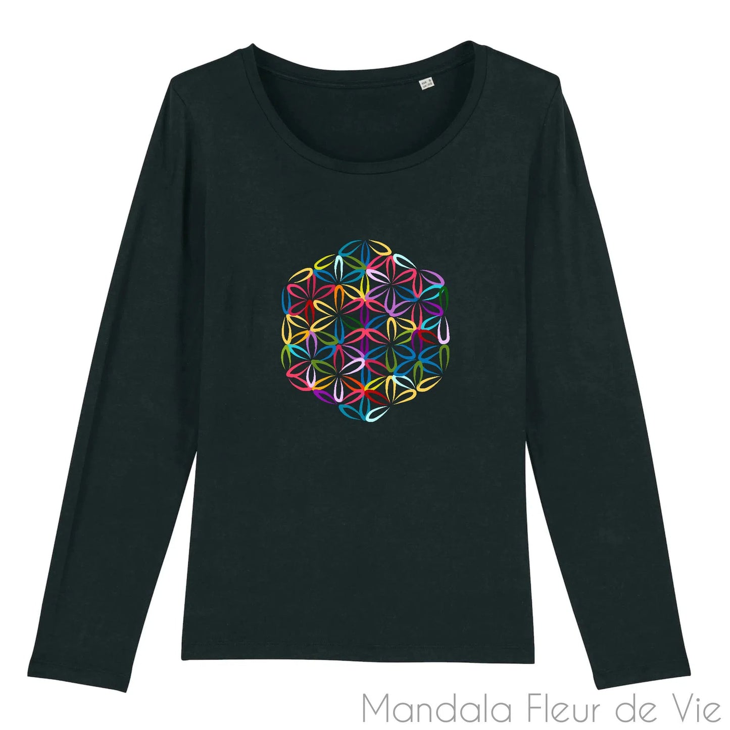 T Shirt Fleur de Vie Couleur, manches longues