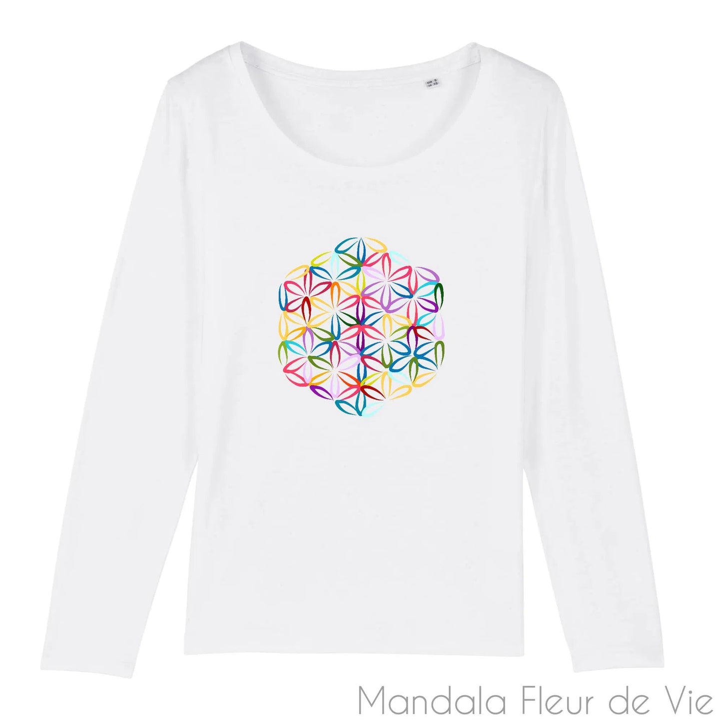 T Shirt Fleur de Vie Couleur, manches longues