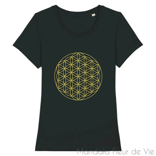 T Shirt Fleur de Vie Jaune Or