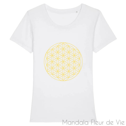 T Shirt Fleur de Vie Jaune Or