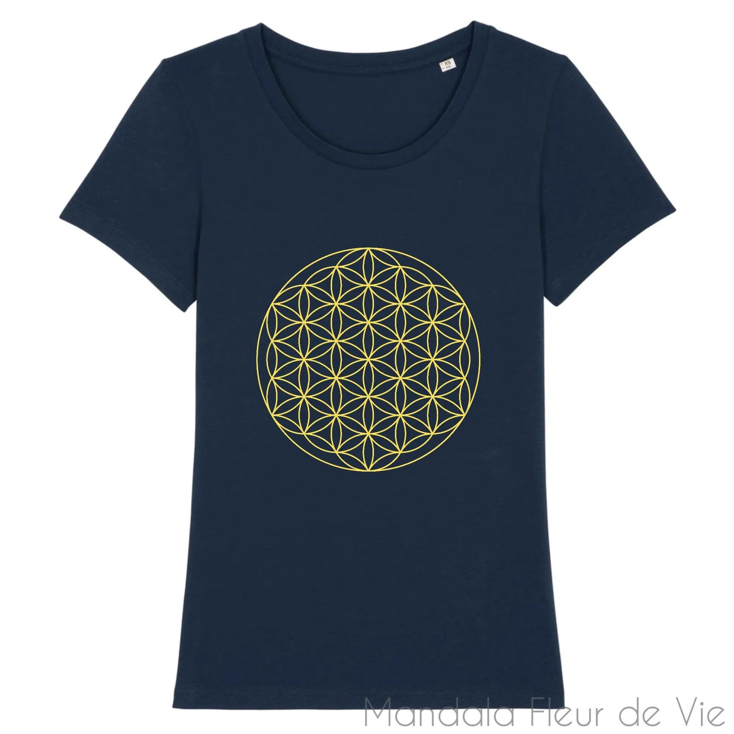 T Shirt Fleur de Vie Jaune Or