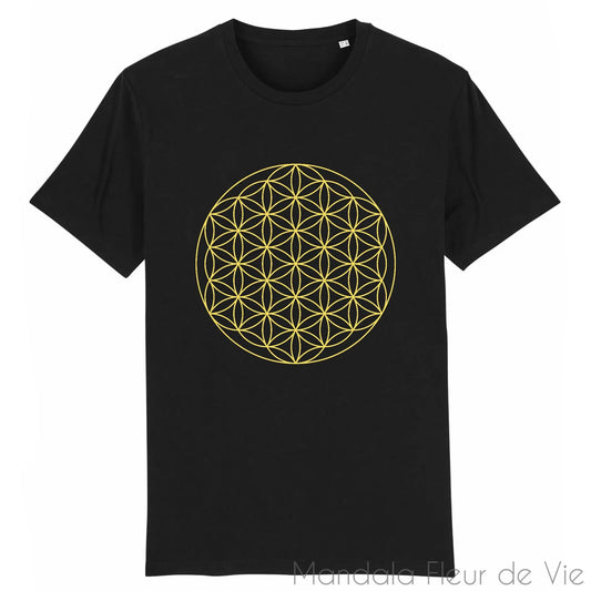 T Shirt Fleur de Vie Jaune Or