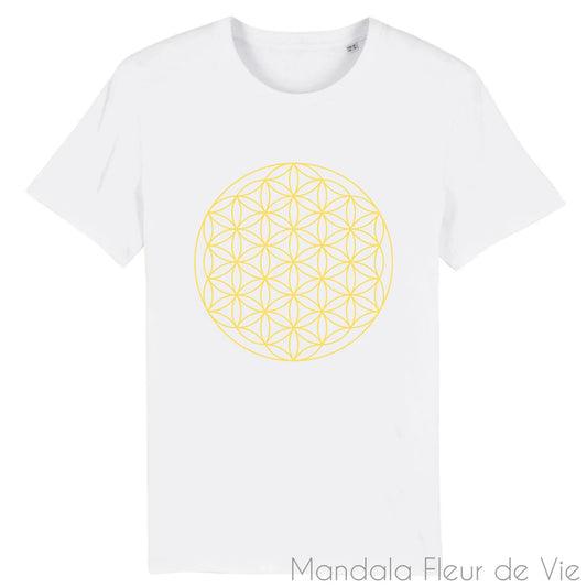 T Shirt Fleur de Vie Jaune Or
