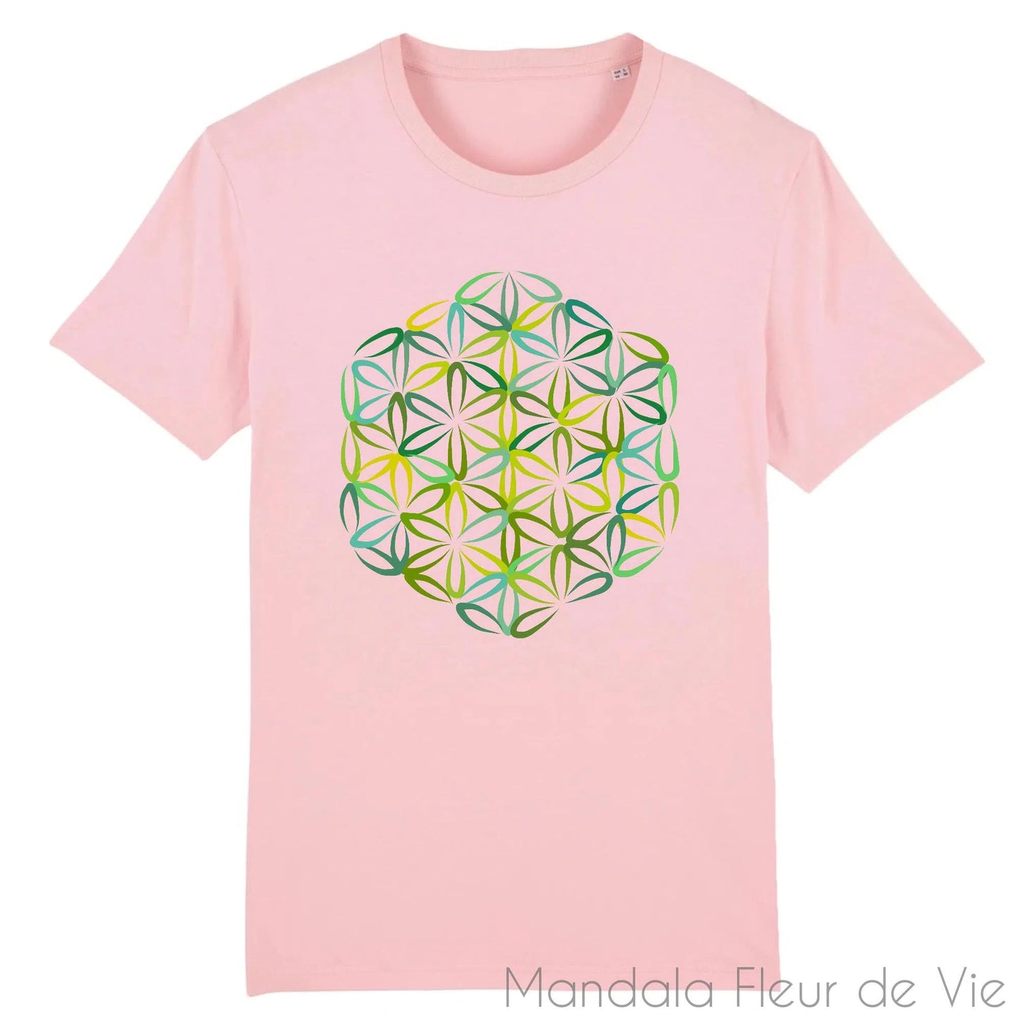 T Shirt Fleur de Vie Verte - Mandala Fleur de vie