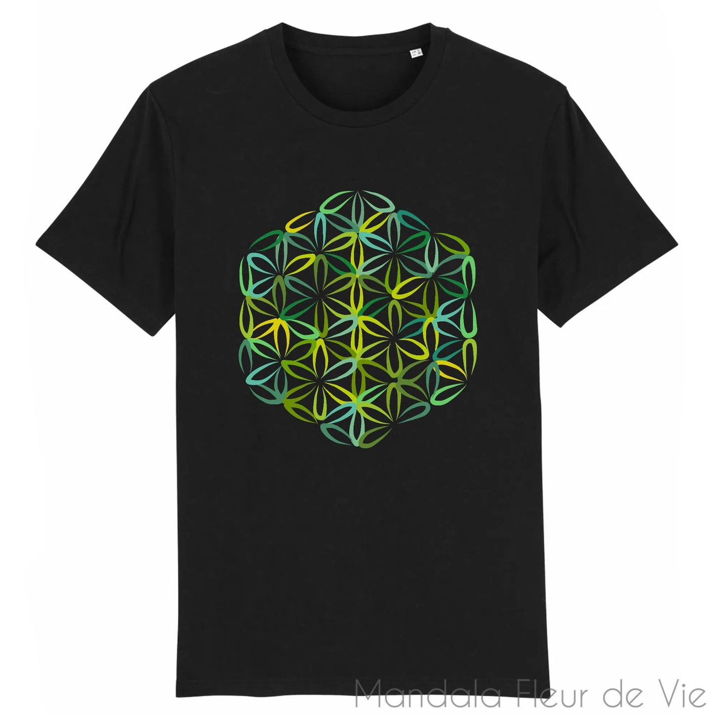 T Shirt Fleur de Vie Verte - Mandala Fleur de vie